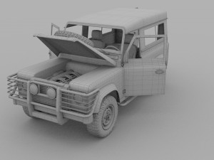 full land rover defender 90 station wagon hdri 3D मॉडल