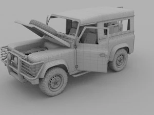 full land rover defender 90 station wagon hdri 3D Model