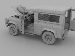 full land rover defender 90 station wagon hdri 3D मॉडल