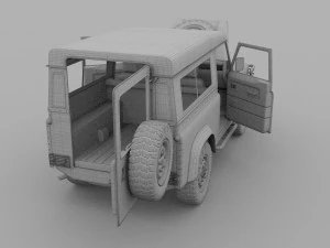 full land rover defender 90 station wagon hdri 3D Model