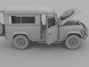 full land rover defender 90 station wagon hdri 3D Model