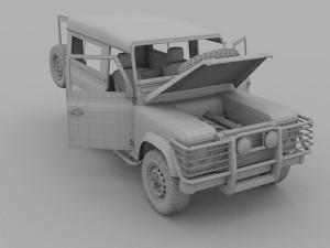 full land rover defender 90 station wagon hdri 3D मॉडल