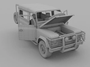 full land rover defender 90 station wagon hdri 3D Model