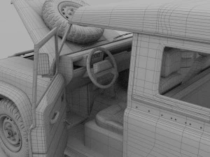 full land rover defender 90 station wagon hdri 3D Model