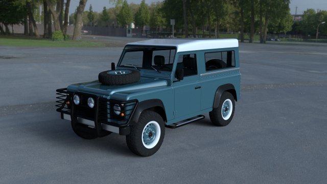 land rover defender 90 station wagon w interior hd 3D Model .c4d .max .obj .3ds .fbx .stl .blend 