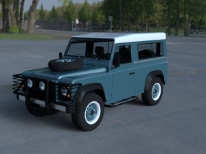 land rover defender 90 station wagon w interior hd 3D Model