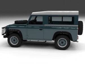land rover defender 90 station wagon w interior hd 3D Model
