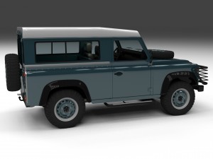 land rover defender 90 station wagon w interior hd 3D Model