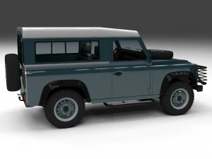 land rover defender 90 station wagon w interior hd 3D Model