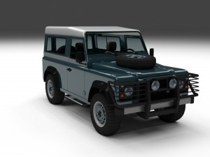 land rover defender 90 station wagon w interior hd 3D Model