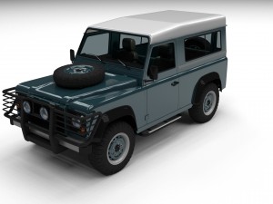 land rover defender 90 station wagon w interior hd 3D Model