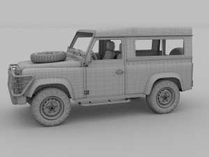 land rover defender 90 station wagon w interior hd 3D Model