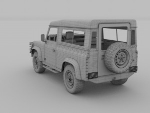 land rover defender 90 station wagon w interior hd 3D Model