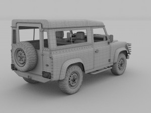 land rover defender 90 station wagon w interior hd 3D Model