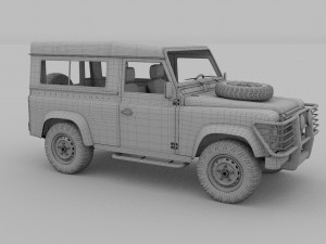 land rover defender 90 station wagon w interior hd 3D Model