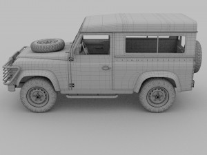 land rover defender 90 station wagon w interior hd 3D Model