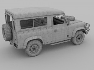 land rover defender 90 station wagon w interior hd 3D Model
