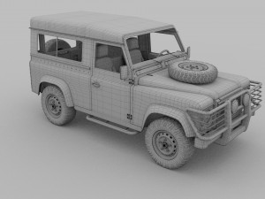 land rover defender 90 station wagon w interior hd 3D Model