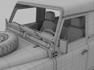 land rover defender 90 station wagon w interior hd 3D Model
