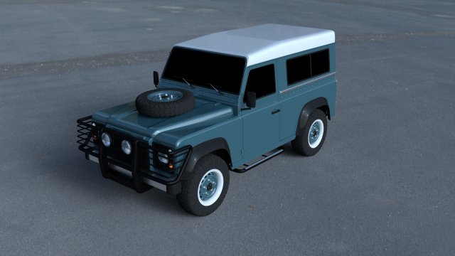 land rover defender 90 station wagon hdri 3D Модель .c4d .max .obj .3ds .fbx .stl .blend 