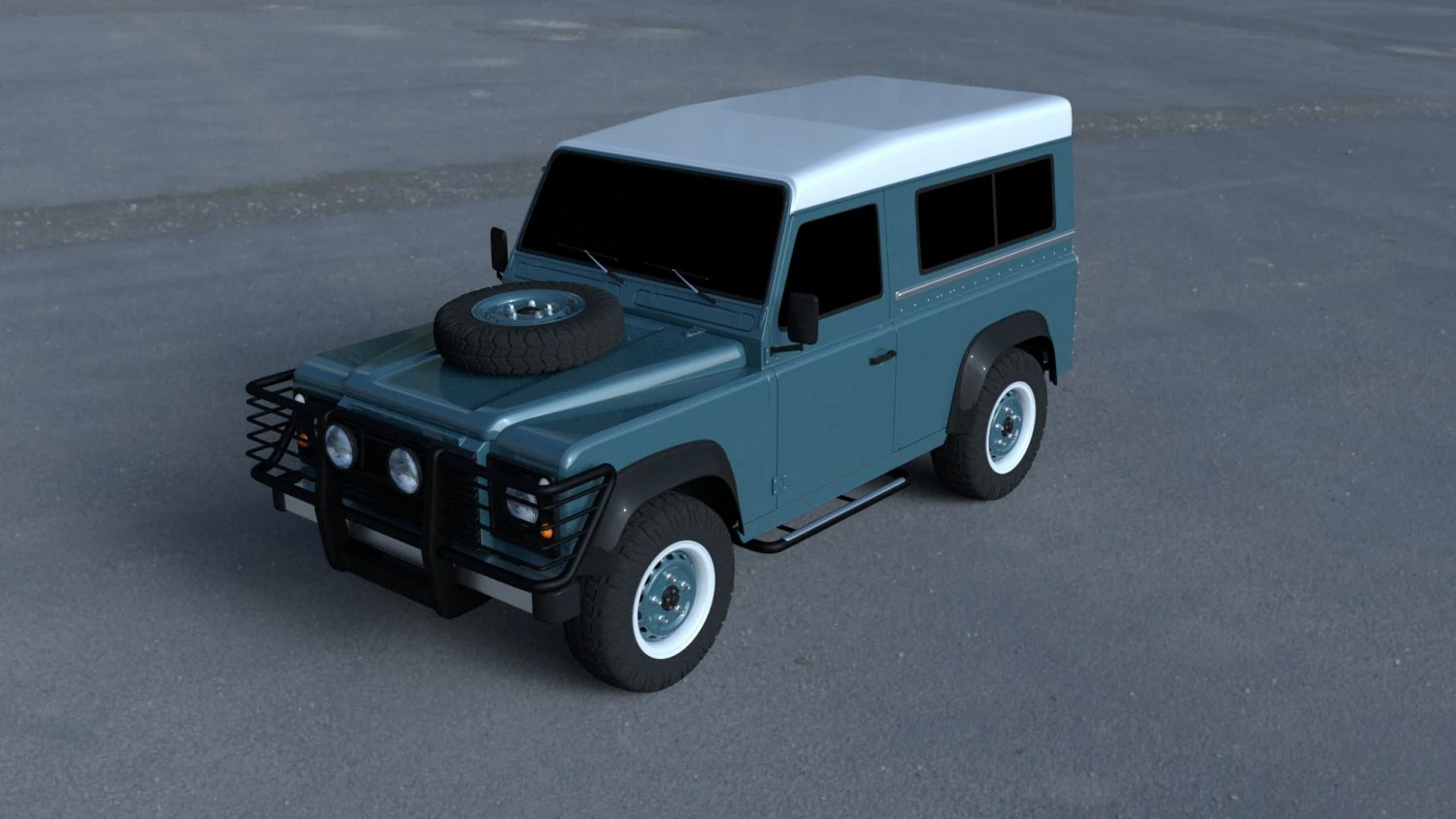 land rover defender 90 station wagon hdri 3D Model .c4d .max .obj .3ds .fbx .stl .blend 