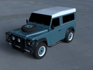 land rover defender 90 station wagon hdri 3D Модель