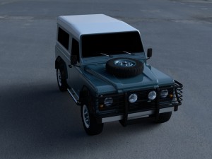 land rover defender 90 station wagon hdri 3D Модель