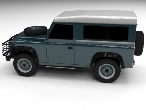 land rover defender 90 station wagon hdri 3D Модель