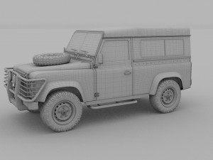 land rover defender 90 station wagon hdri 3D Модель