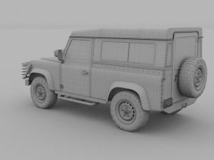 land rover defender 90 station wagon hdri 3D Модель