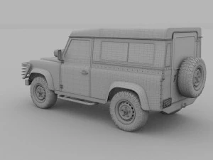 land rover defender 90 station wagon hdri 3D Model