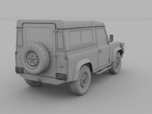 land rover defender 90 station wagon hdri 3D Модель