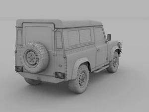 land rover defender 90 station wagon hdri 3D Model