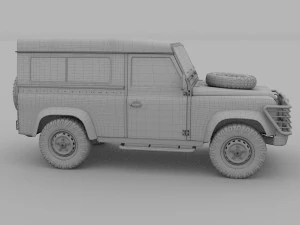 land rover defender 90 station wagon hdri 3D Model
