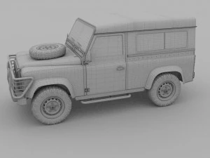 land rover defender 90 station wagon hdri 3D Model