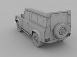 land rover defender 90 station wagon hdri 3D Модель
