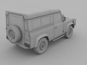 land rover defender 90 station wagon hdri 3D Model
