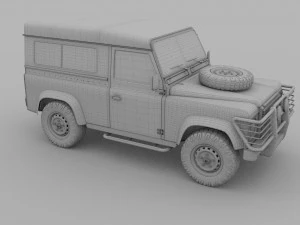 land rover defender 90 station wagon hdri 3D Model