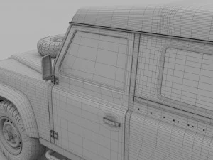 land rover defender 90 station wagon hdri 3D Model