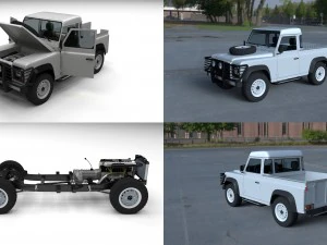land rover defender 90 completo recoger hdri Modelo 3D