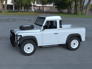 full land rover defender 90 pick up hdri 3D मॉडल