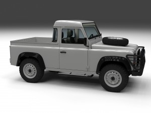 full land rover defender 90 pick up hdri 3D मॉडल