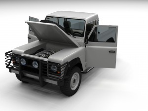 full land rover defender 90 pick up hdri 3D मॉडल