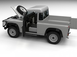 full land rover defender 90 pick up hdri 3D मॉडल