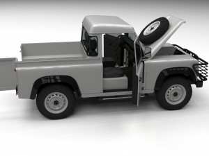full land rover defender 90 pick up hdri 3D मॉडल