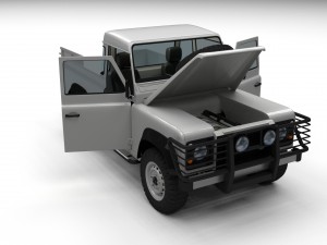 full land rover defender 90 pick up hdri 3D मॉडल