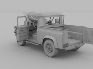 full land rover defender 90 pick up hdri 3D मॉडल