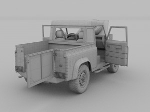 full land rover defender 90 pick up hdri 3D मॉडल
