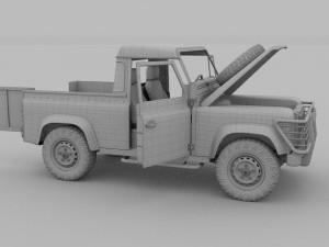 full land rover defender 90 pick up hdri 3D मॉडल