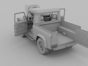 full land rover defender 90 pick up hdri 3D मॉडल